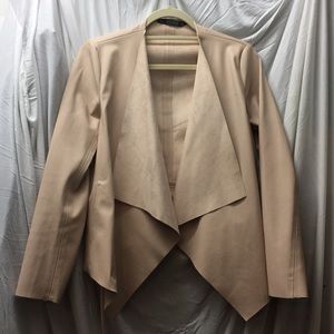 Nude Pink Faux Leather Blazer